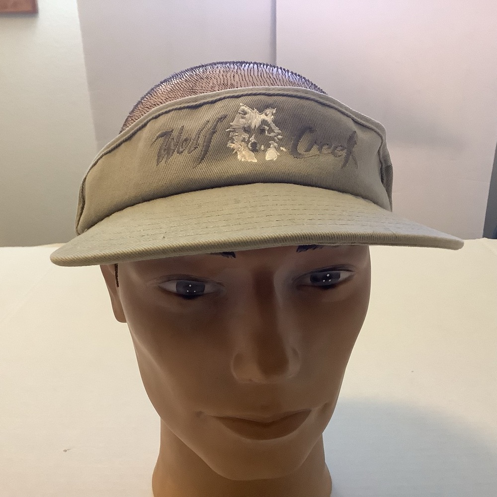 Wolf Creek Golf Visor Cap New Era Adjustable Hat Khaki Blonde Wolf Made In USA